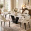 Chaises de salle à manger modernes blanc crème, revêtement en similicuir et pieds en acier noir, chaises de cuisine d'appoint beiges