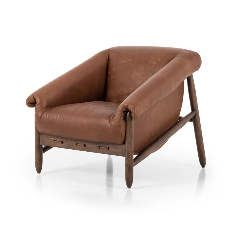 Reggie Armchair, Heirloom Sienna Genuine Leather