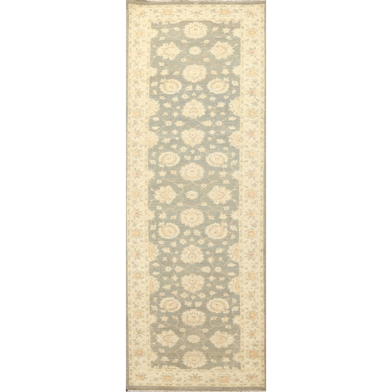 Peshawar Chobi One-of-a-Kind 2'8" X 9'11" New Age Runner Wool Area Rug in Green