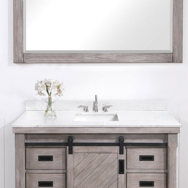 Dosseret de meuble-lavabo en pierre d'ingénierie blanche de 60 po de largeur