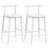 George Oliver Bar Chair Counter Height Stools Set Of 2 With Acacia Wood Frame Supporting Legs White-445296778