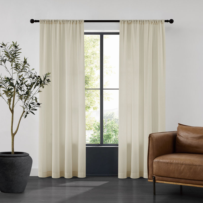Paire de rideaux d'intimité SHEERBARRIER , L 52 po x L 84 po, Ivoire ivoire