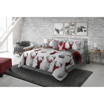 Polyester Plaid Comforter Set