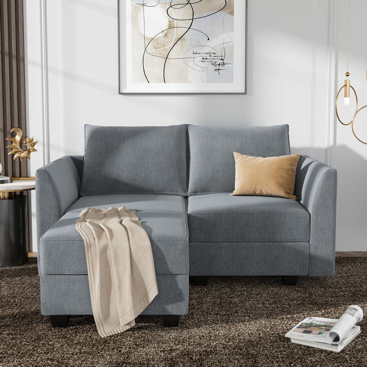 L Shaped Modular Reversible Sofa with Chaise Small Sectional