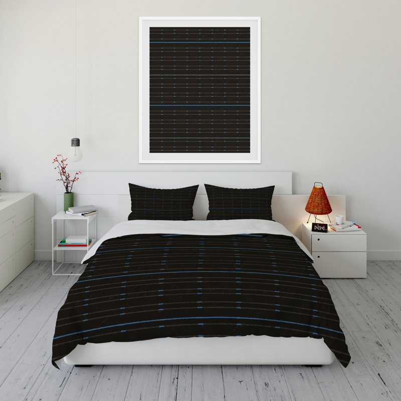 Polyester Twill Striped Duvet Cover, King Duvet Cover + 2 King Pillowcases