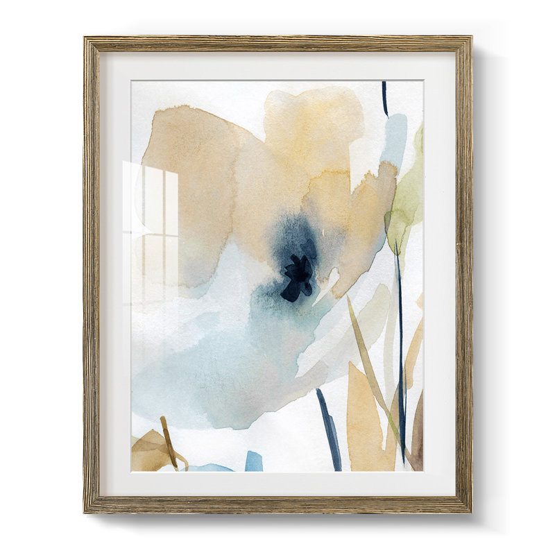 «Chinoiserie 2 Tan II», reproduction encadrée, Blanc, Papier avec cadre noyer
