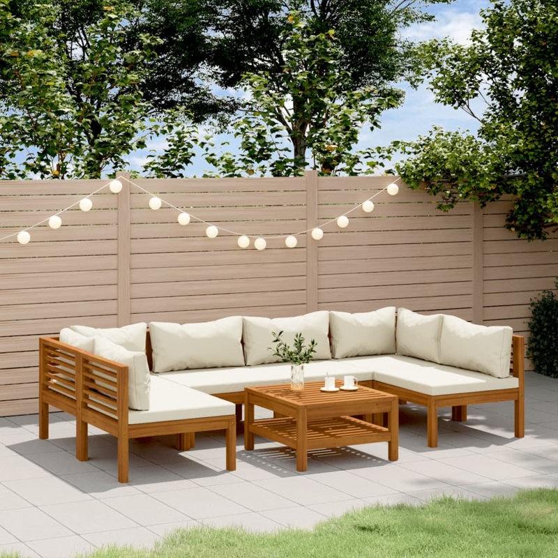 Ensemble de conversation modulaire 7 pièces Takiesha, Crème