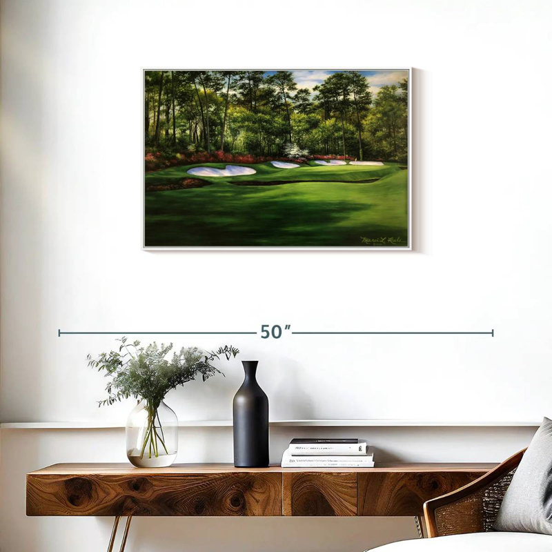 Augusta National 13th Hole I, Cadre flottant blanc, 31 po x 21 po