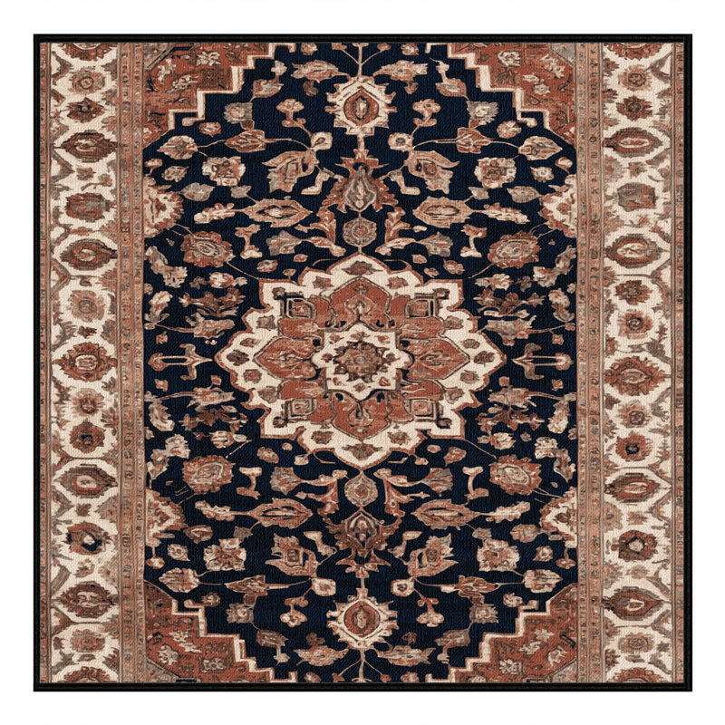 Tapis brun lavable à la machine, Carré 7 pi