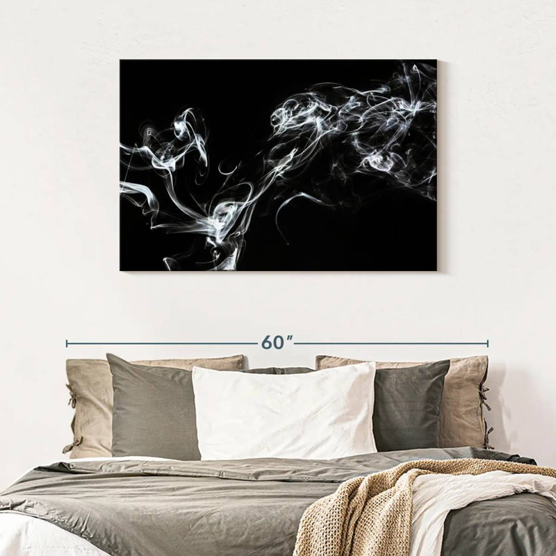 Senne fumée blanche abstraite - humeur spirituelle, H 30 po x l 45 po