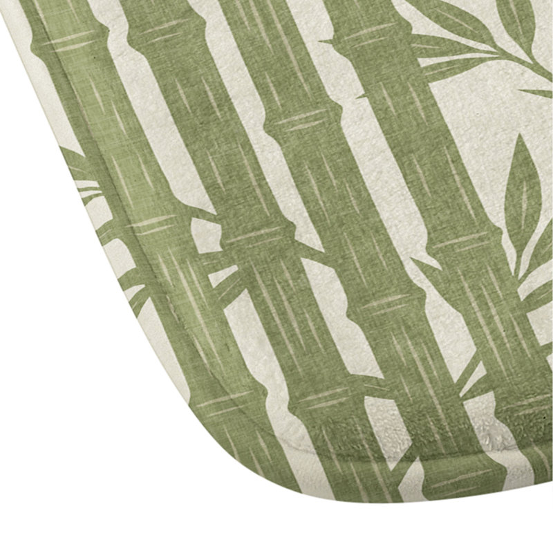 Tapis de bain en mousse viscoélastique à rayures en bambou Little Arrow Design Co, Simple - L 17 po x l 24 po