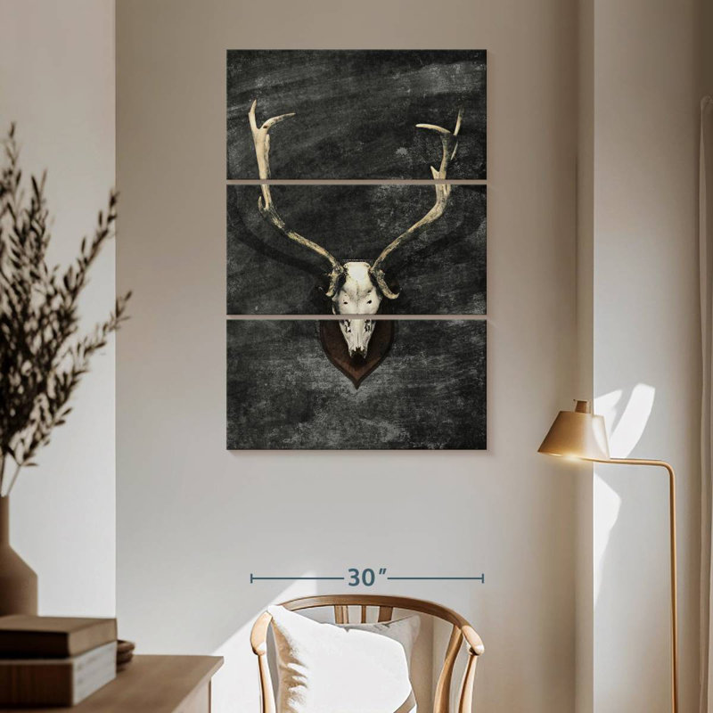 Crâne de cerf trophée Kerner, H 65 po x l 42 po