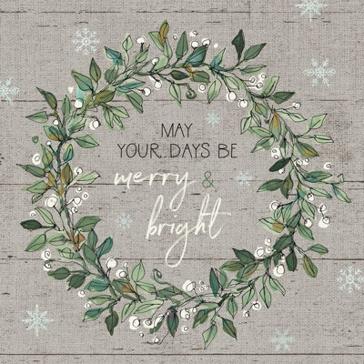 Holiday on the Farm IX - Merry and Bright 1 Piece Wrapped Canvas Painting
