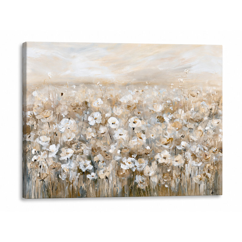 Art mural neutre sur toile beige, H 36 x l 48