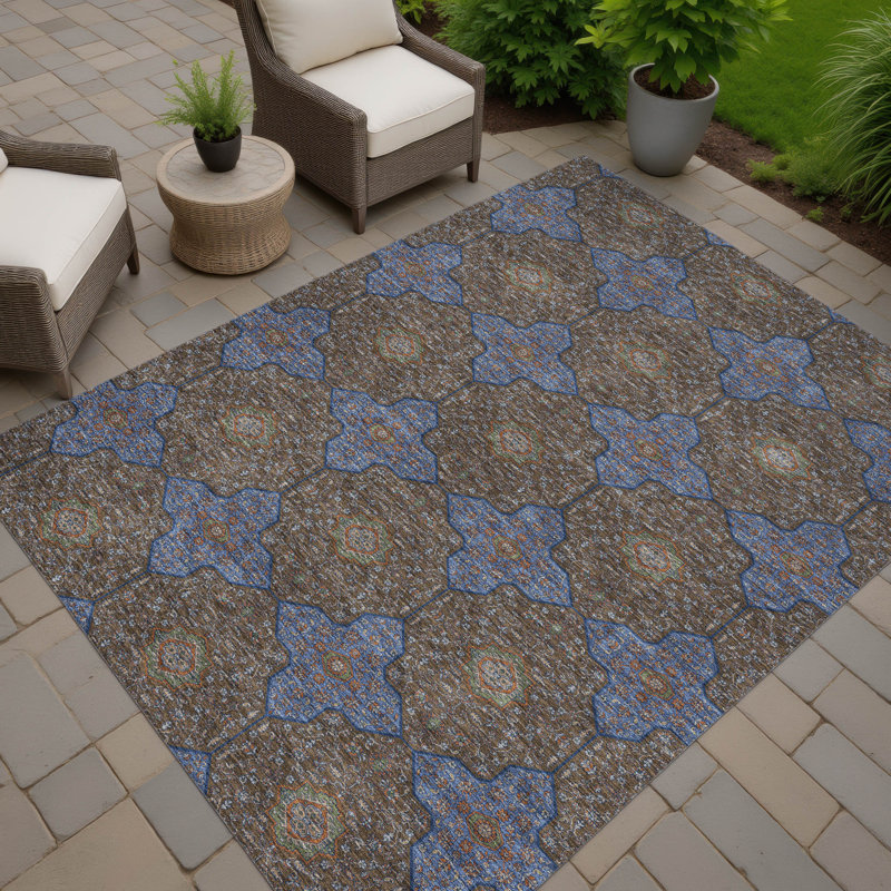 Machine Washable Indoor/Outdoor Chantille ACN2410 Global Rug, Rectangle 5' x 7'6"