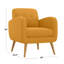 Chaise d'appoint Ashby en lin jaune avec pieds en bois massif naturel