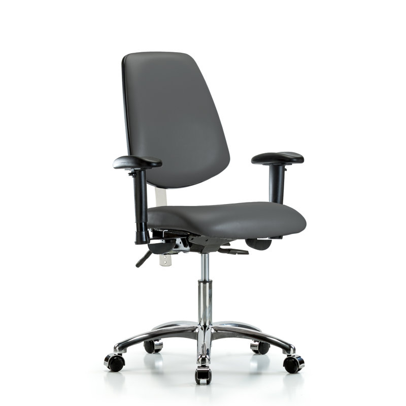 Kucik Vinyl Task Chair, Dark Gray