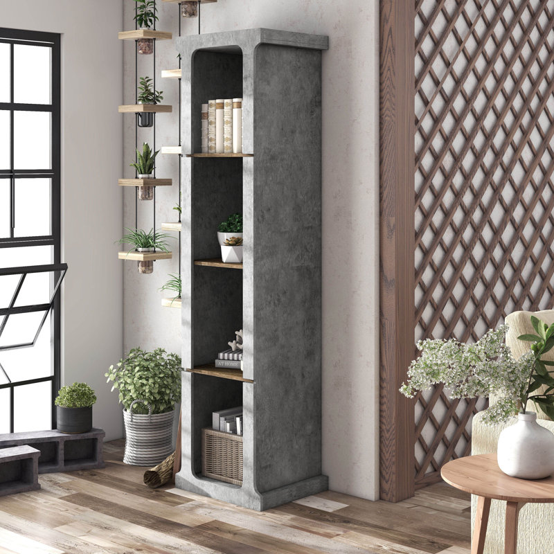 Tilly 75"H 4-Tier Wood Bookcase