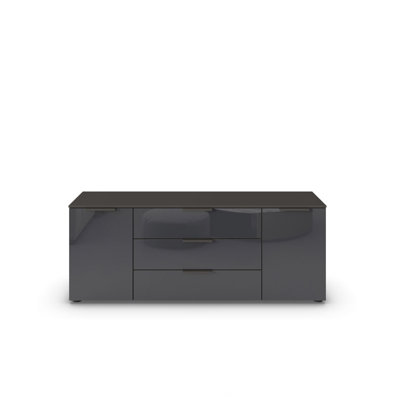 Flipp 3 - Drawer Chest of Drawers, Graphite/Glass Basalt
