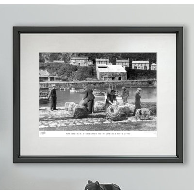 Porthleven, Fishermen With Lobster Pots C1955 - Single Picture Frame Print