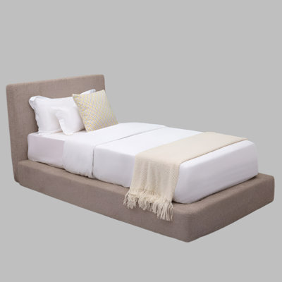 Boucle Bed Frame With Headboard