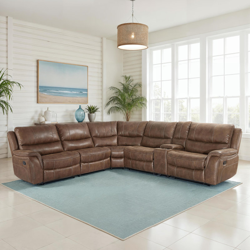 Kirkhill Upholstered Reclining Curved Sectional Symmetrical