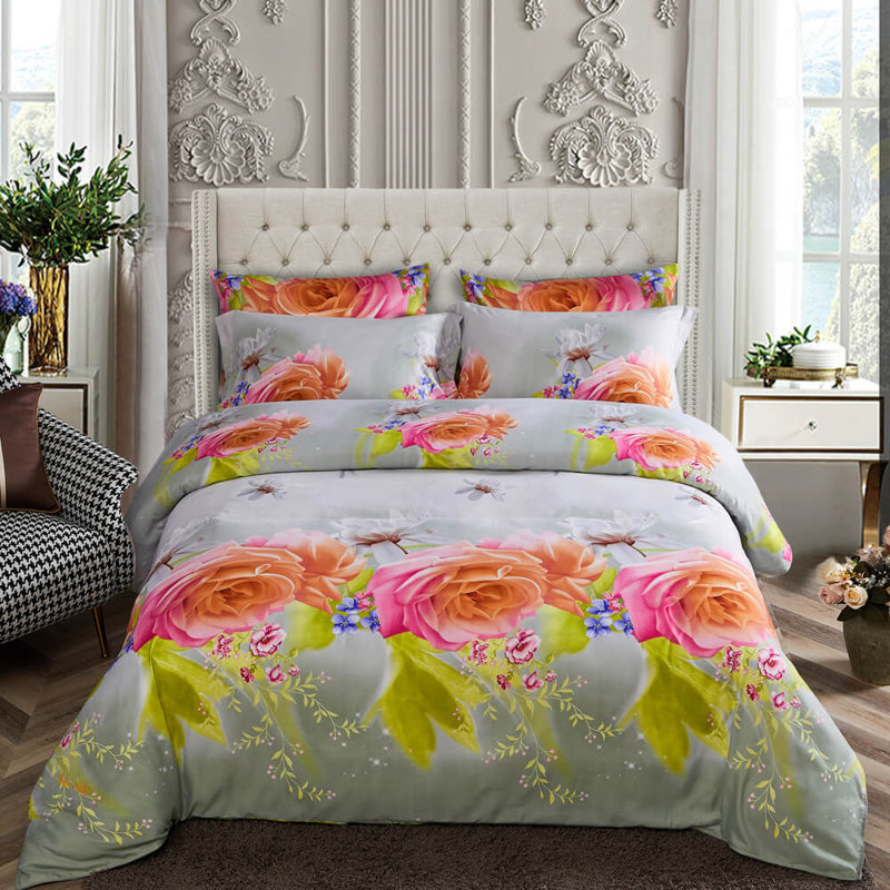 Ensemble de housse de couette réversible Innocence, Housse de couette pour grand lit et 5 pièces supp