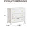 Commode 3 tiroirs moderne noire pour commode de chambre à coucher avec poignées dorées - Armoire de rangement spacieuse 29 po pour garde-robe, salon, couloir ou chambre de bébé - blanc