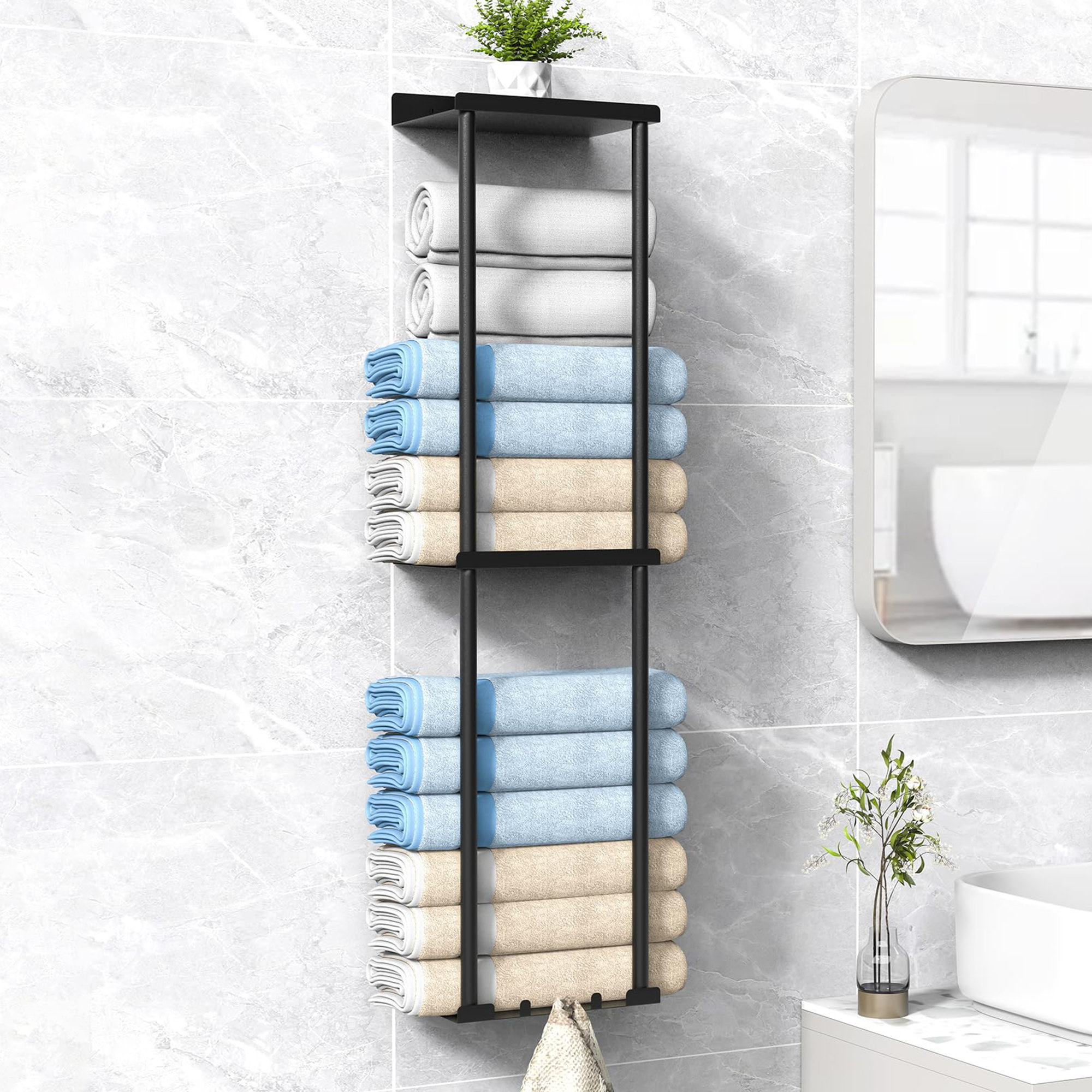 ONFRJFVR Wall mounted vertical towel rack & Reviews | Wayfair