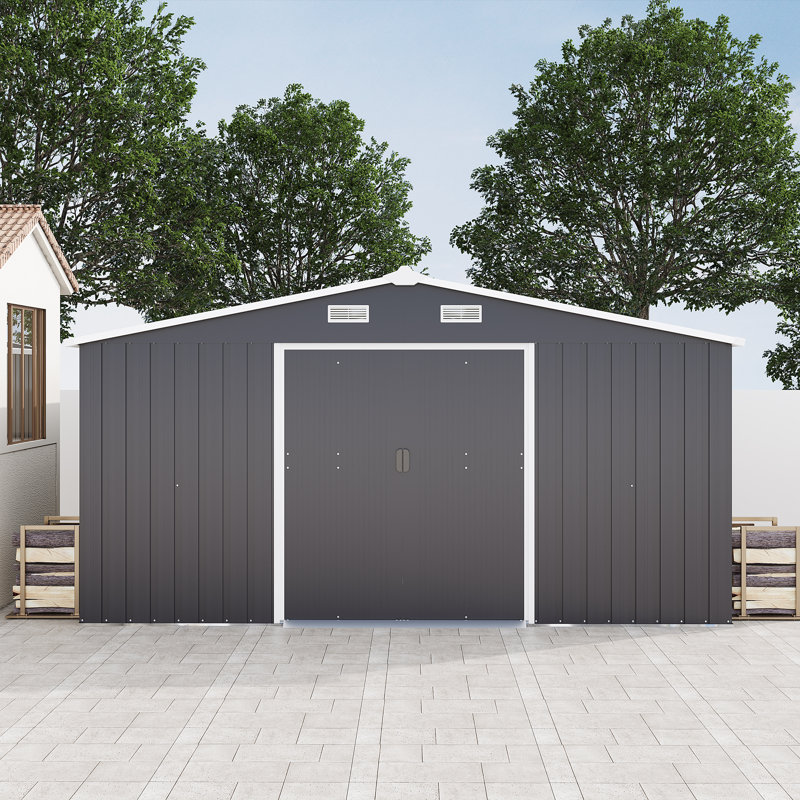 Remises en métal durables, conception spacieuse de 10 x 12 pi avec fenêtres pour une utilisation polyvalente