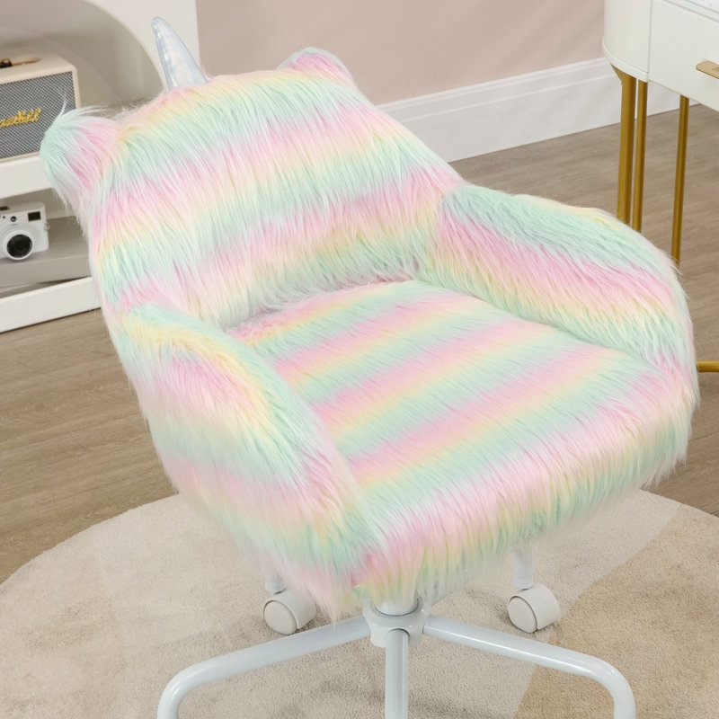 Chaise de bureau HOMcom Fluffy Unicorn