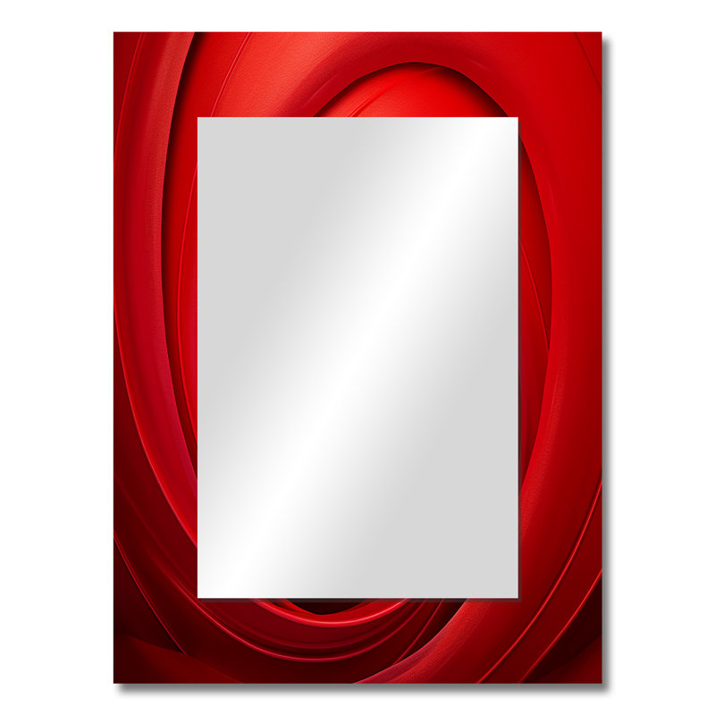 Red Perpetual Pulse Vortex I - Abstract Spirals, 32 po x 24 po
