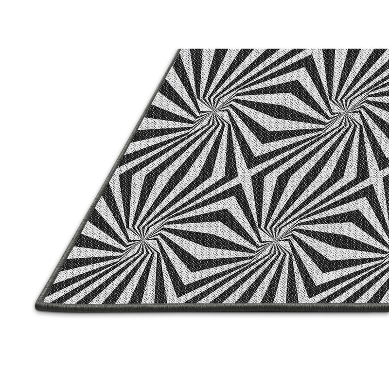 Tapis géométrique noir / blanc, Rectangle 2 pi x 3 pi