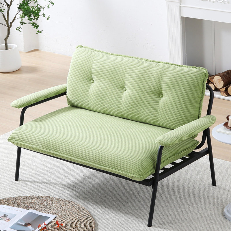 53 pouces avec couleur, mélange de tissu, cadre en métal noir, format compact pour la maison 2 po 53 * 30 * 31 pouces, cadre loisir