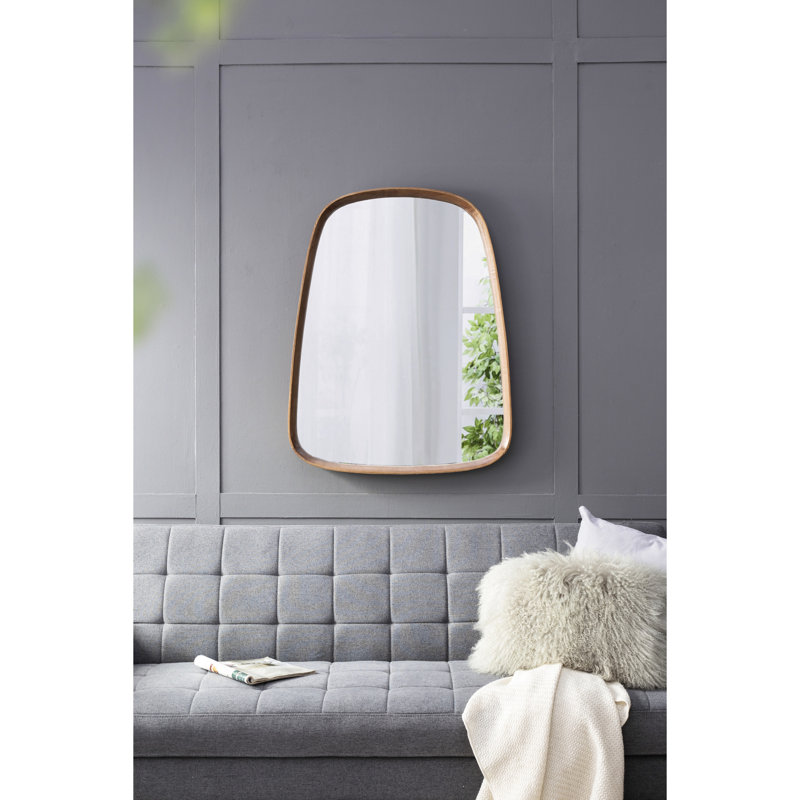 Miroir 27 po x 37 po à cadre en bois pour la vie, la salle de bain, le vestibule - Design minimaliste et élégant