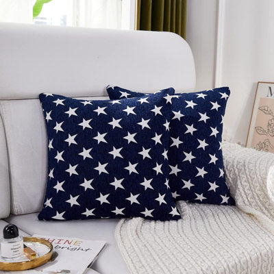 Ensemble de 2 taies d'oreiller décoratives patriotiques en chenille souple dimanche 4 juillet