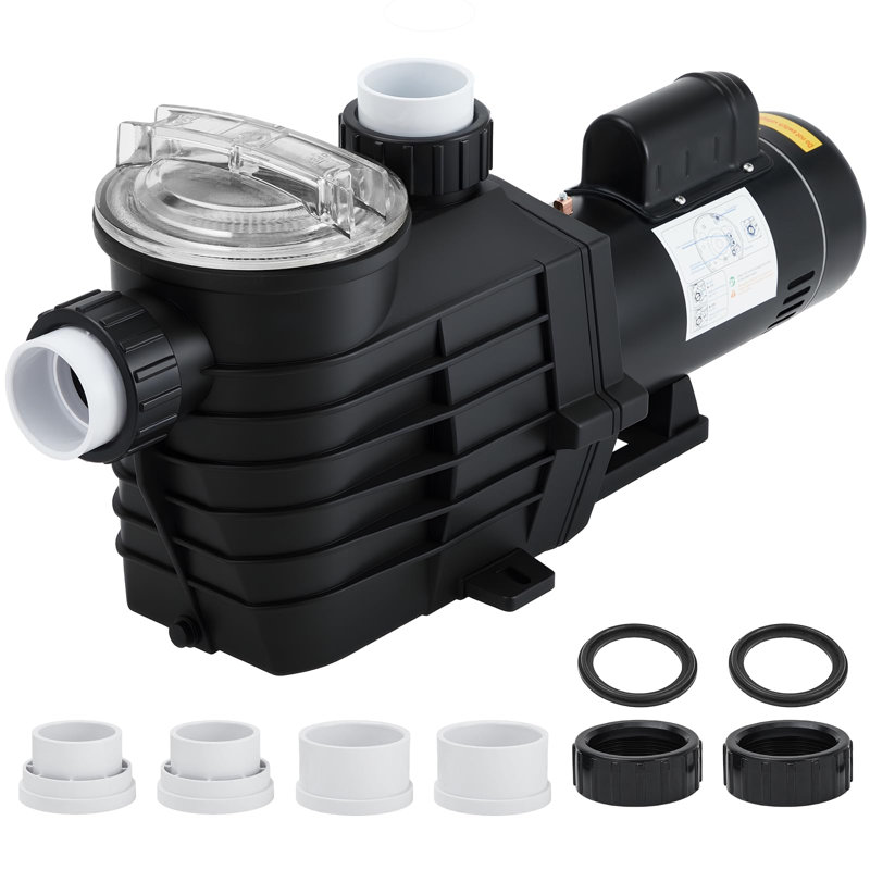 Pompe de piscine auto-amorçante 2,5 HP à double puissance - Circulation robuste à une vitesse - Moteur en cuivre 6240 GPH - Panier à crépine - Pour piscines et spas hors-sol / creusés - Certifié ETL / DOE