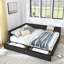 Structure de lit de jour en velours grand avec tiroirs de rangement et support de dossier-999509622