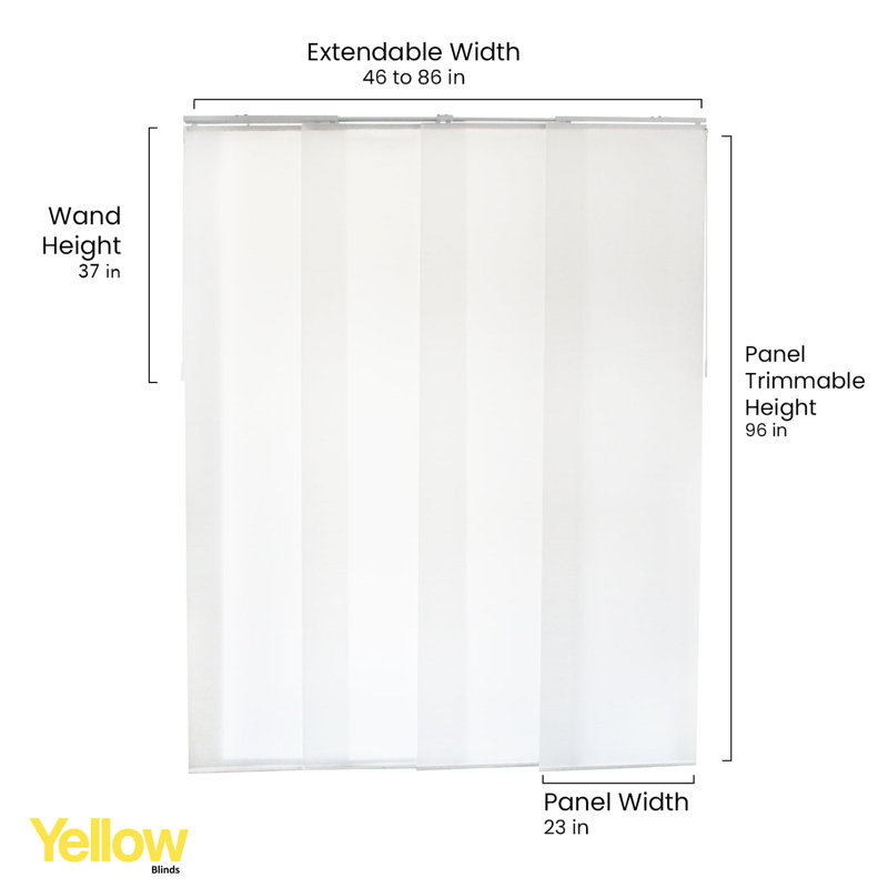 Adjustable Vertical Sliding Panel Track Blinds, Vienna Snow