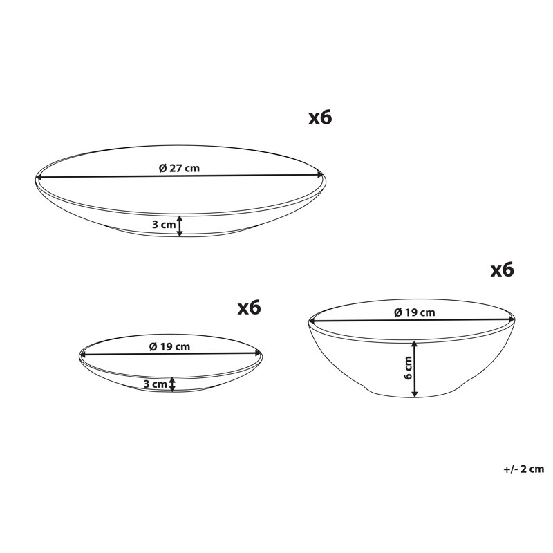 Stoneware Dinnerware - Service for 6, Grey