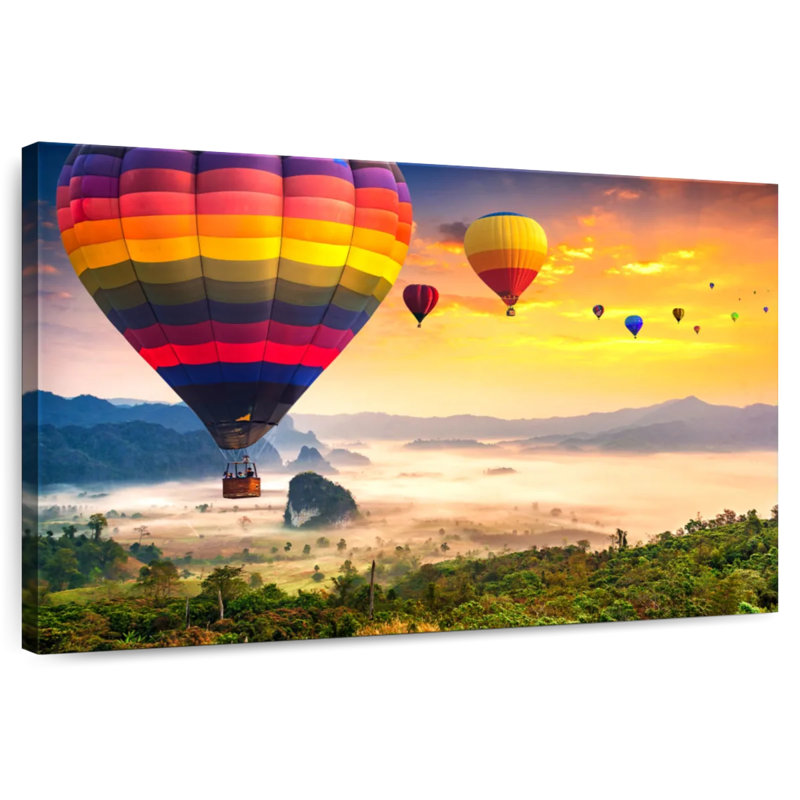 Mehar Hot Air Balloons In The Sky, 34" H x 51" W