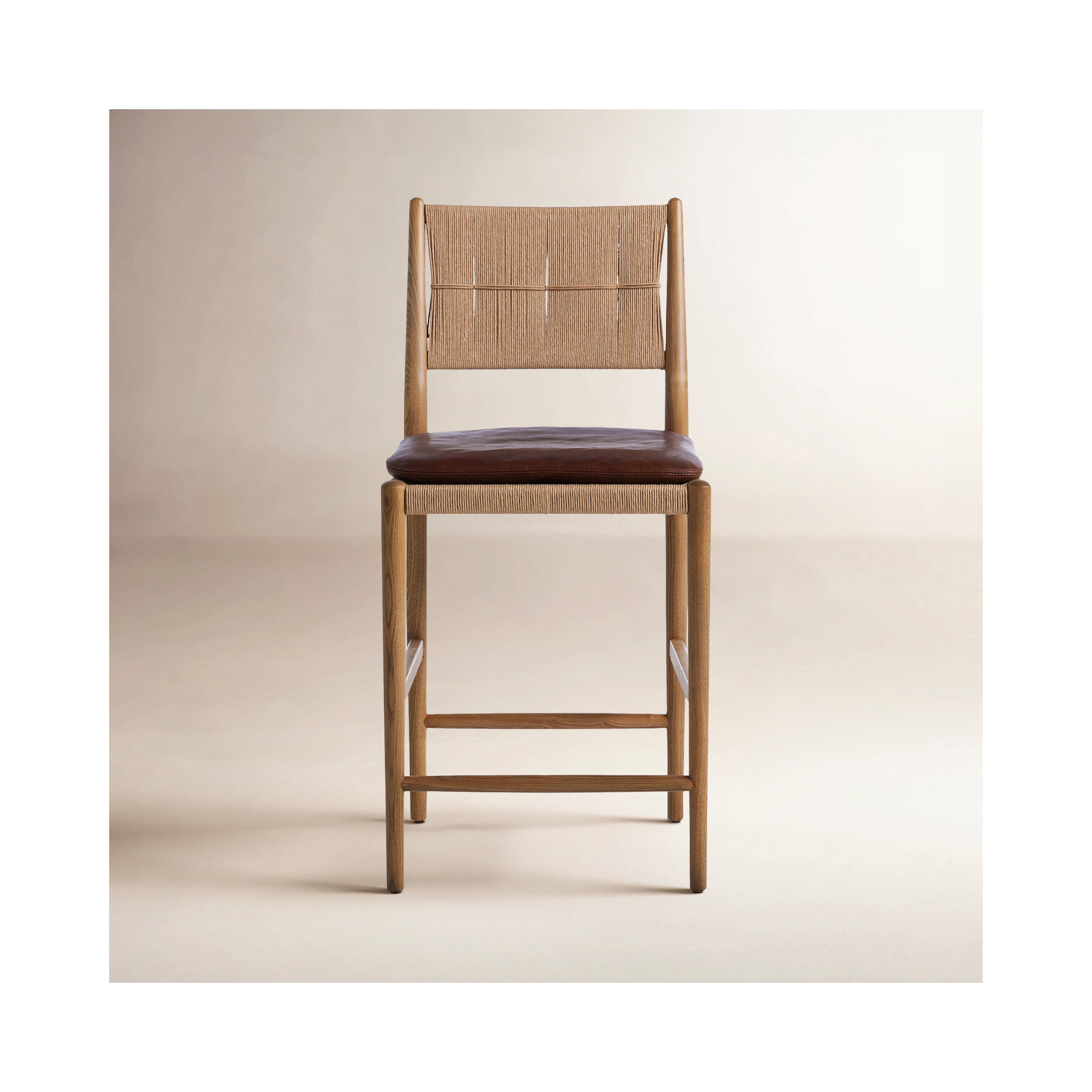 Dara Stool With Cushion, Counter Stool (25.08" Seat Height), Brown, Dark Brown