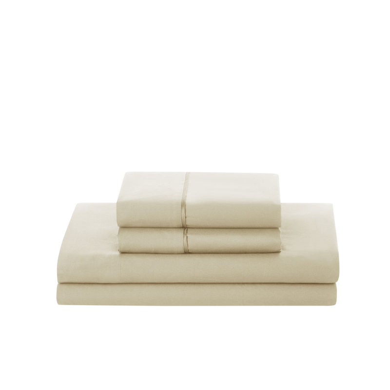 Microfiber Solid Colour - Set of 3, Cream, King Sheet Set with 2 Pillowcases
