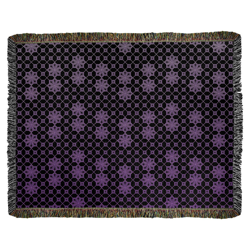 Couverture tissée Katelyn Elizabeth, L 60 po x L 80 po, Mauve / Noir