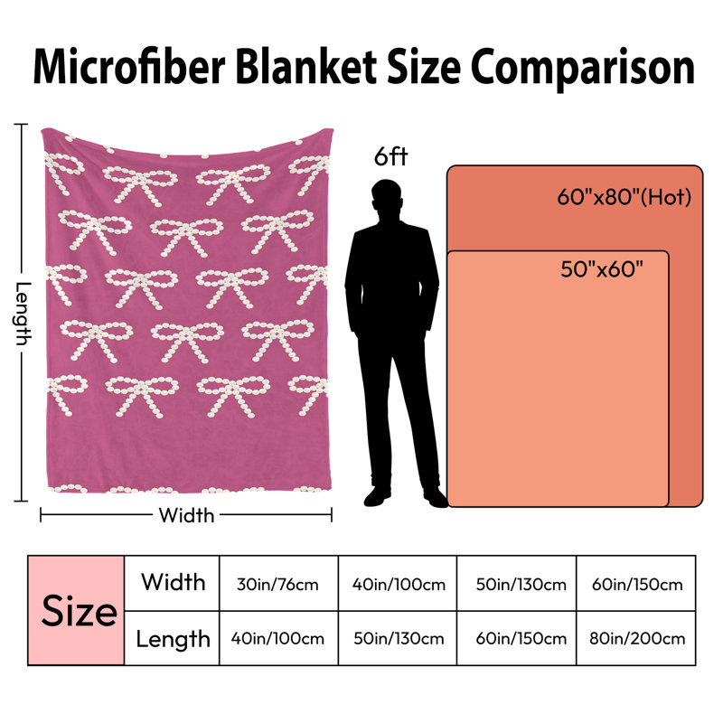 Plaid en flanelle polaire JYK, léger, respirant, doux et chaud en microfibre pelucheuse, 127 x 152 cm, nœud papillon violet perle blanc