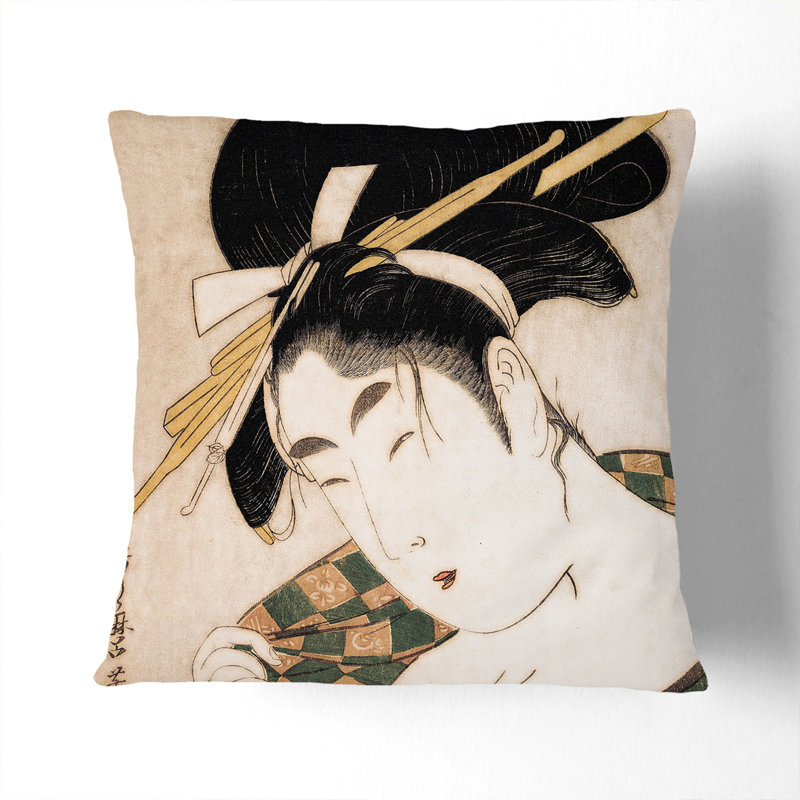 A Courtesan Square Throw Cushion, White, 40 x 40 cm