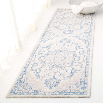 Tapis ivoire / bleu en laine / coton touffeté à la main Lauren Ralph Lauren