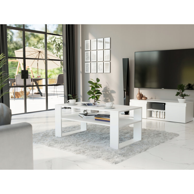 Ricca Coffee Table with Storage, Highgloss sand grey, Highgloss sand grey