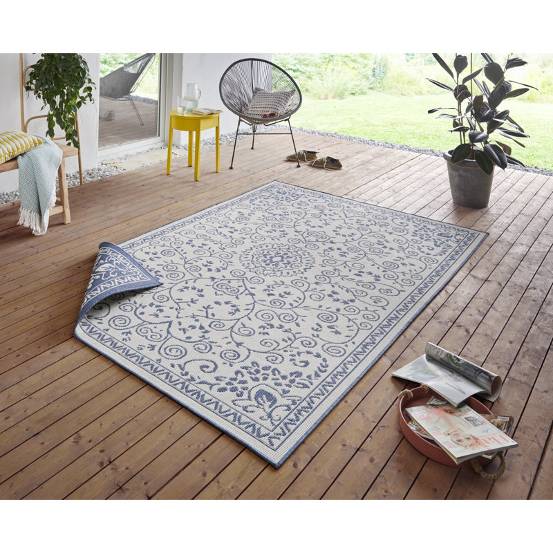 Leyte Flatweave Blue Rug, Rectangular 120 x 170cm