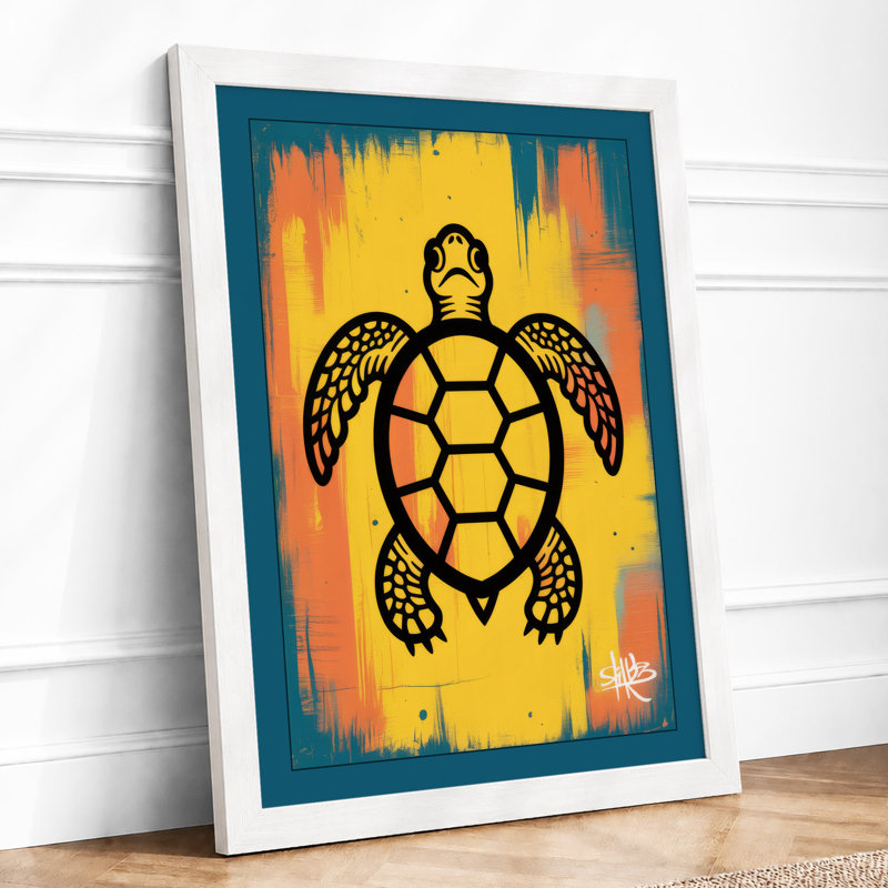 Drifting Turtle Modern 1 Piece Single Picture Frame Wall Art, A4 - 29.7 x 21.0 cm, White